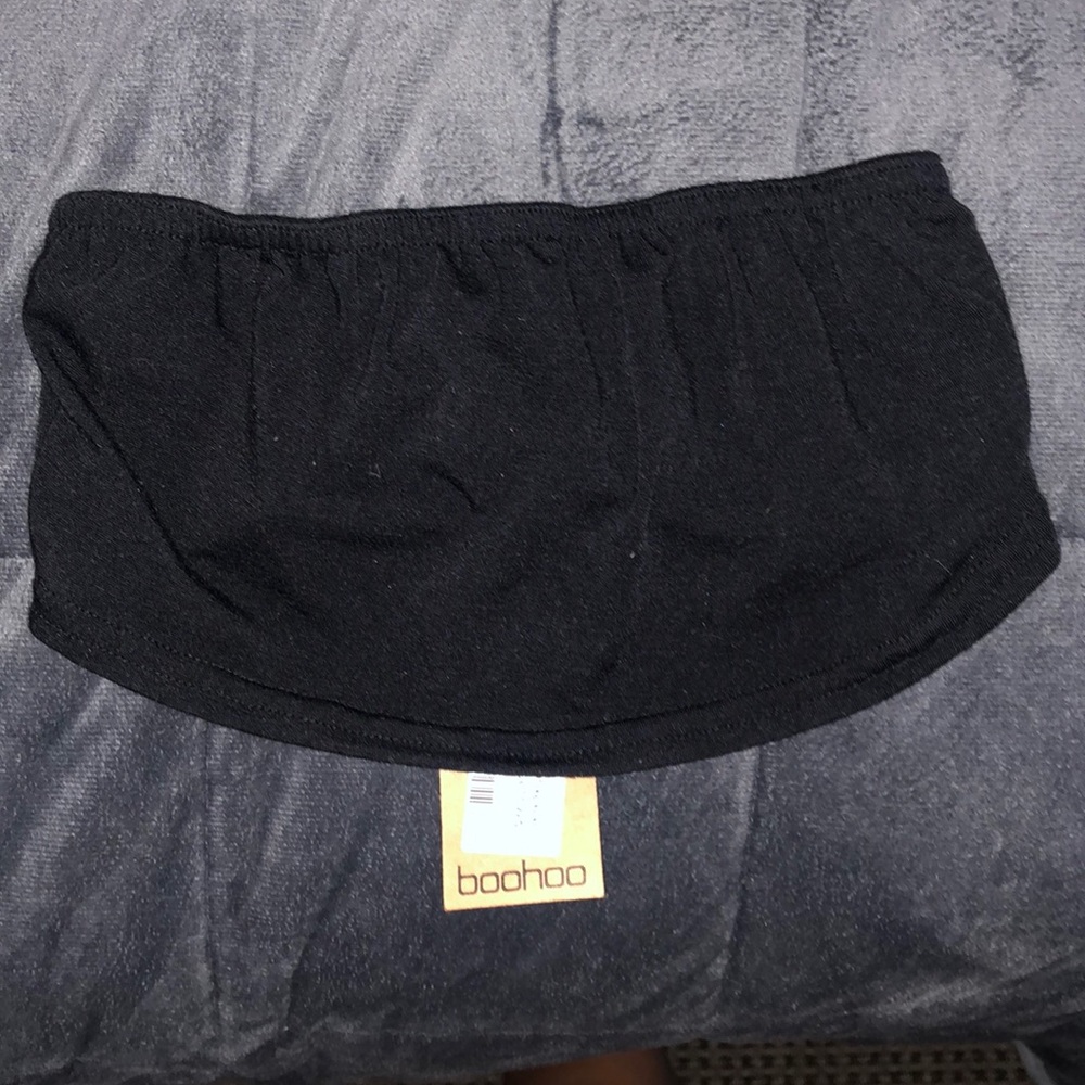 black boohoo tube top NWT